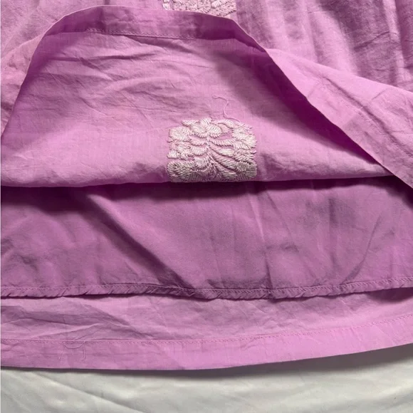 J. Marie Lavender Flutter Sleeve Embroidered Blouse - Picture 5 of 7